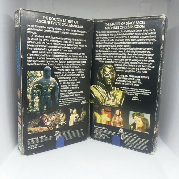 Doctor Who lot- Pyramids of Mars and The Robots of Death VHS 1998 Tested Works - Picture 2 of 6